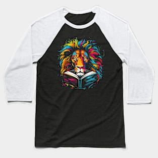 Lion Reads Book Baseball T-Shirt